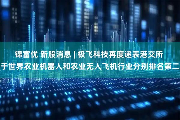 锦富优 新股消息 | 极飞科技再度递表港交所 于世界农业机器人和农业无人飞机行业分别排名第二
